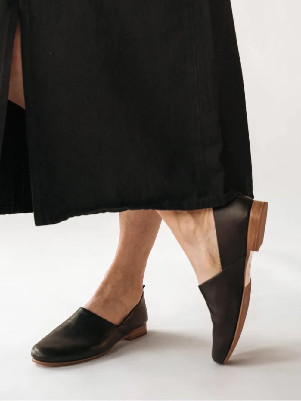 Poppy Barley Black Leather Slip-On Loafers